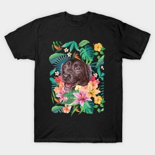 Tropical Chocolate Labrador Retriever T-Shirt